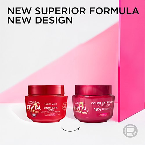 Hårinpackning  Elvital  Color Vive  Packshot  Baksida